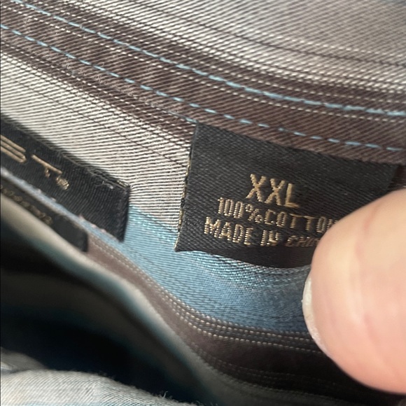 Axist Blue and Gray Striped Casual Shirt - Picture 3 of 4